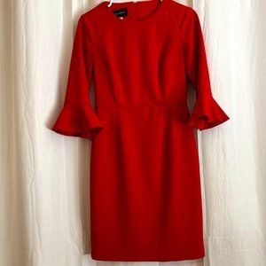 Donna Morgan Red Sheath Dress with 3/4 Elbow Bell Sleeve-Size 2